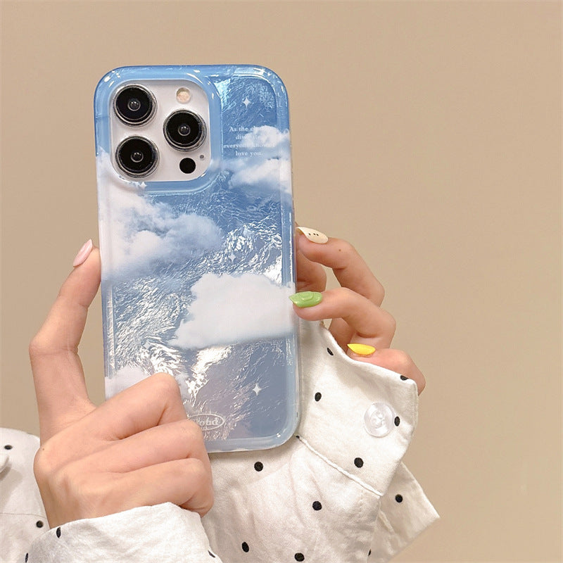 Blue Silver Shaded Cloud Laser Pre-Order iPhone Case