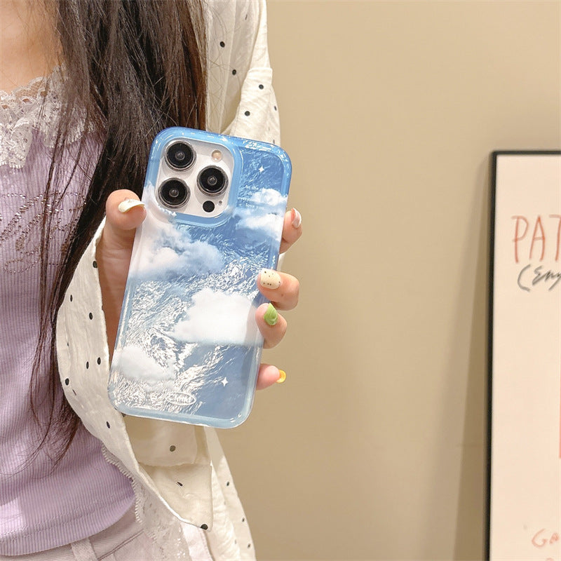 Blue Silver Shaded Cloud Laser Pre-Order iPhone Case