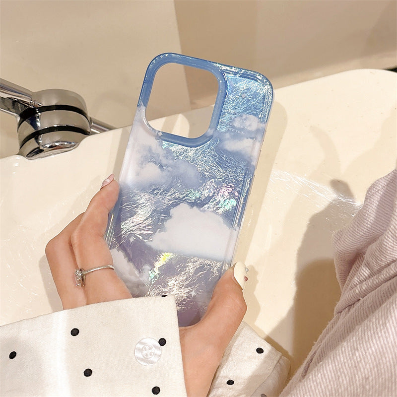 Blue Silver Shaded Cloud Laser Pre-Order iPhone Case