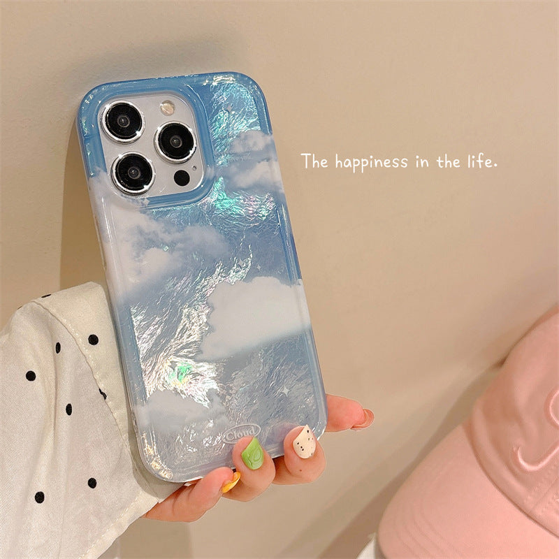 Blue Silver Shaded Cloud Laser Pre-Order iPhone Case