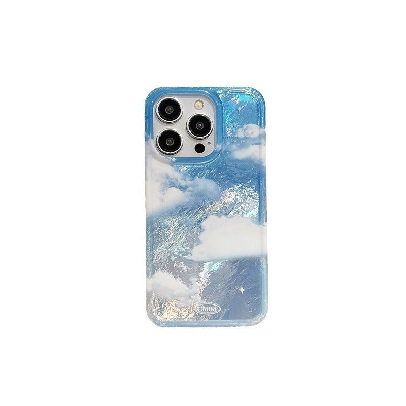 Blue Silver Shaded Cloud Laser Pre-Order iPhone Case