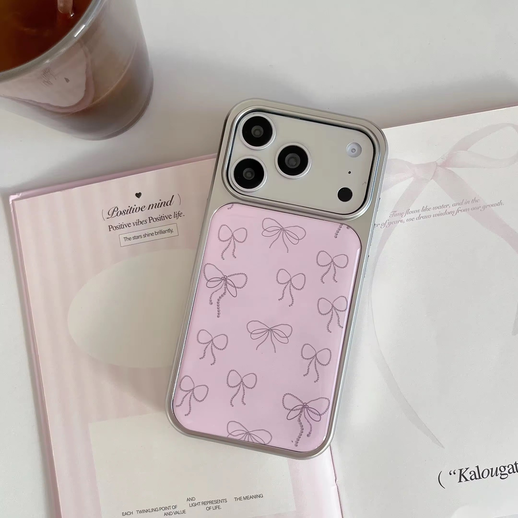 Cute Pink Bow High Quality Silver Bumper Pre-Order iPhone Case