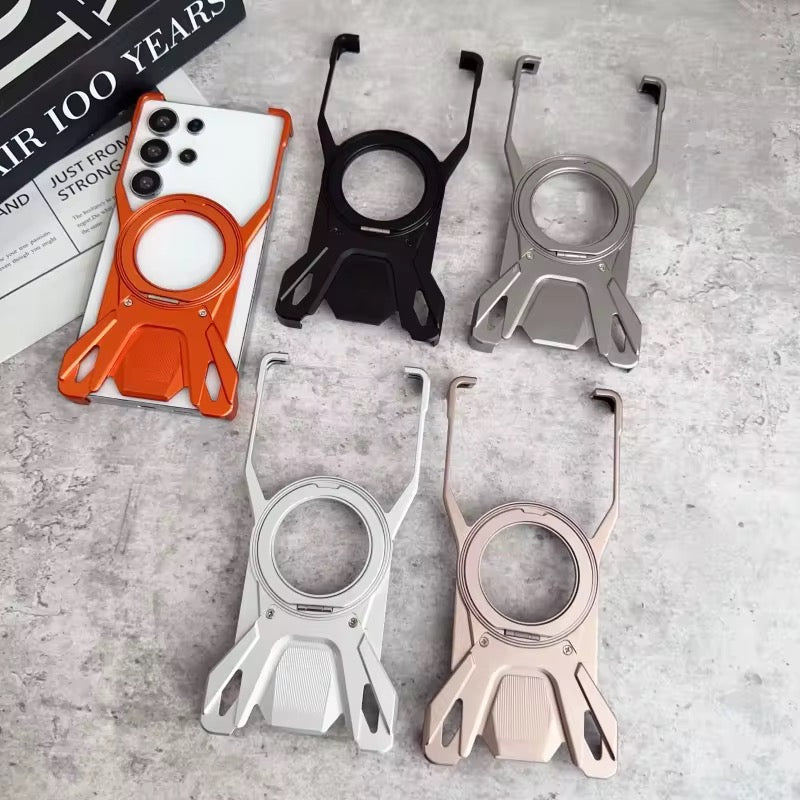 Premium Aluminium Rotating Stand Pre-Order Skeleton Samsung Sleek Metal Rimless Bumper Case