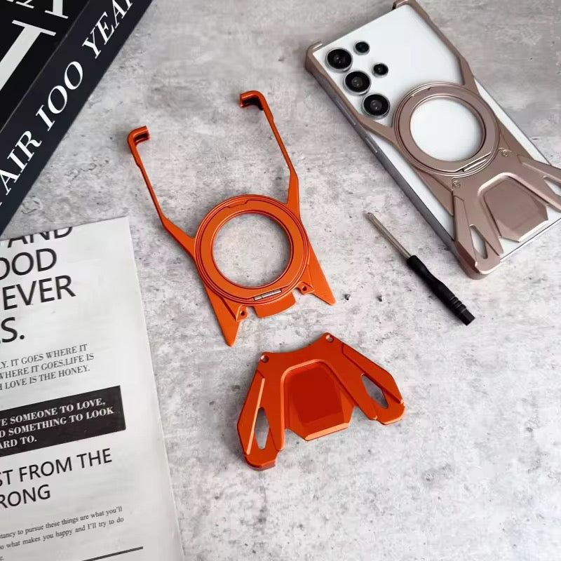 Premium Aluminium Rotating Stand Pre-Order Skeleton Samsung Sleek Metal Rimless Bumper Case