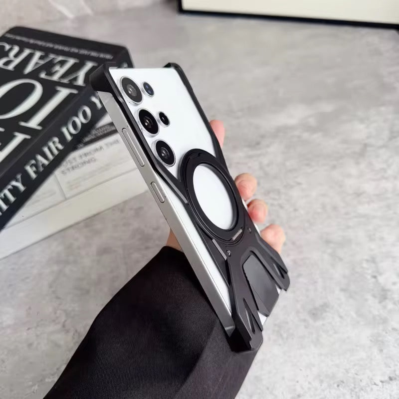 Premium Aluminium Rotating Stand Pre-Order Skeleton Samsung Sleek Metal Rimless Bumper Case