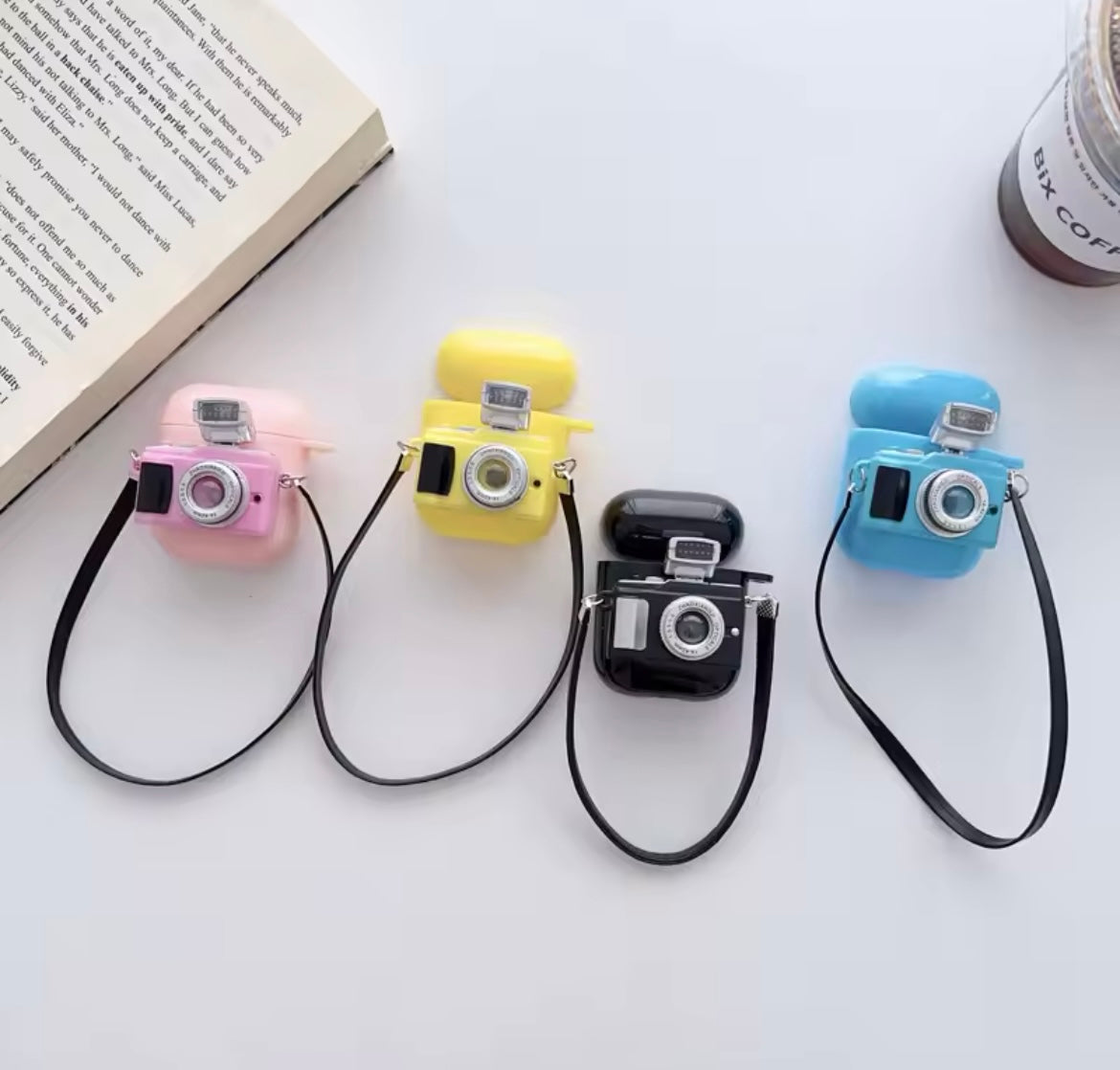 3D Emily In Paris Retro Camera Light Flash Airpod Cases