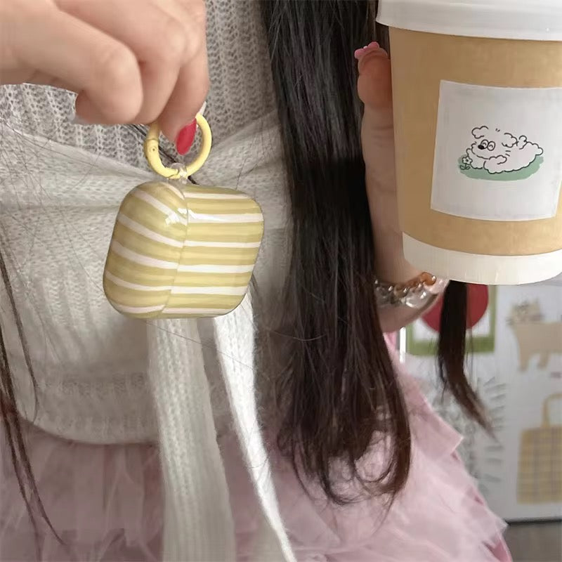 Wavy Bumper Stripes Glossy Airpod Pre-Order Case With Lanyard