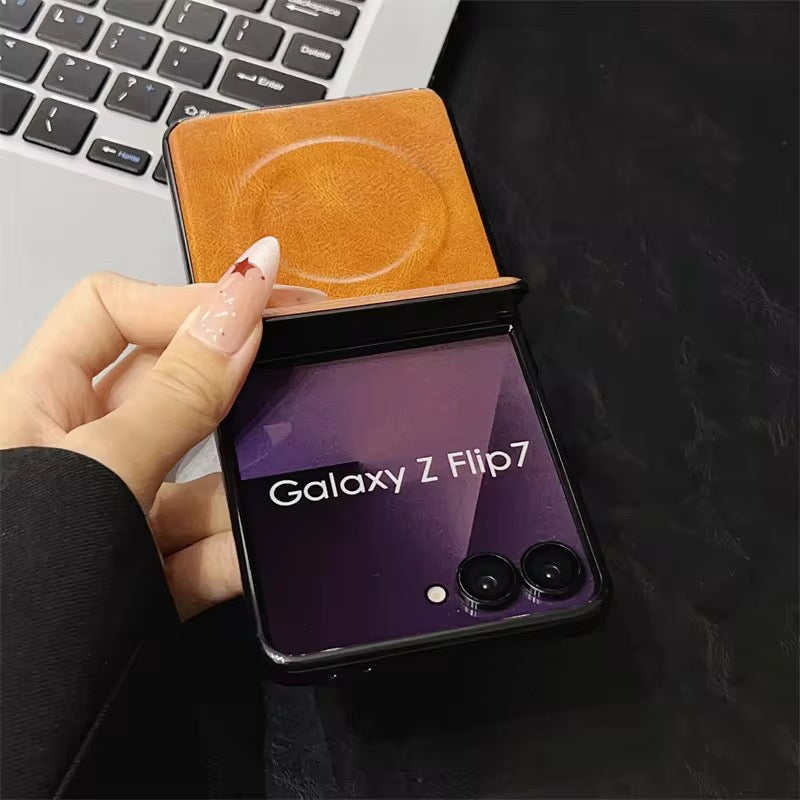 Magnetic Leather Fold Samsung Z Flip Pre-Order Case