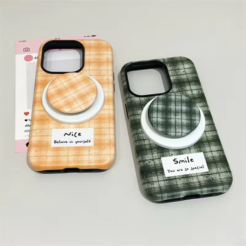 Checkered Green Yellow Magsafe Magnetic Phone Holder iPhone Pre-Order Case