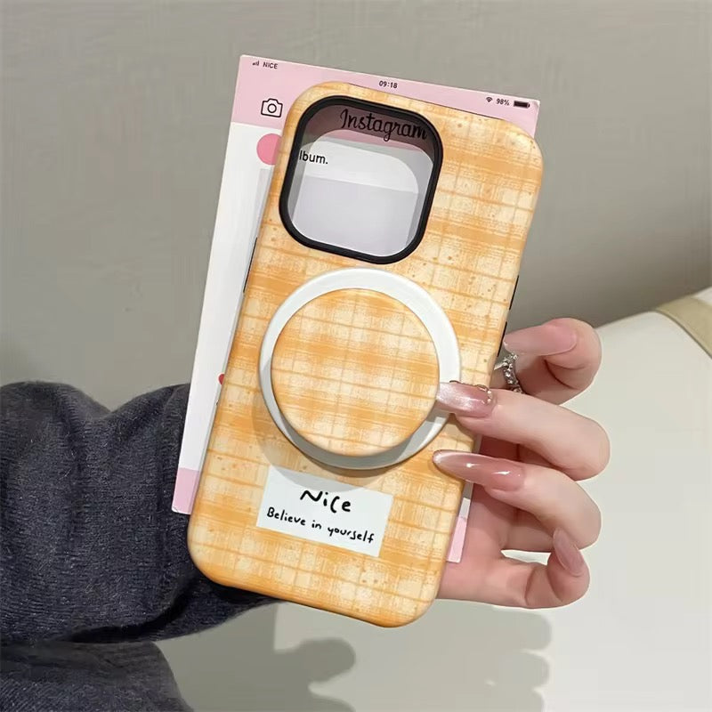 Checkered Green Yellow Magsafe Magnetic Phone Holder iPhone Pre-Order Case