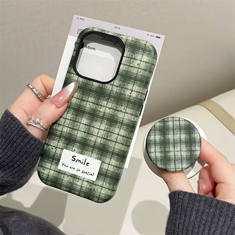 Checkered Green Yellow Magsafe Magnetic Phone Holder iPhone Pre-Order Case