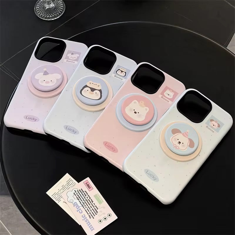 Cute Animal Korean Dog Penguin Magsafe Magnetic Phone Holder iPhone Pre-Order Case