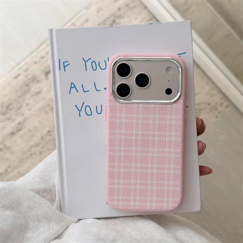 Korean Creative Plaid iPhone Pre-Order Silicone Case