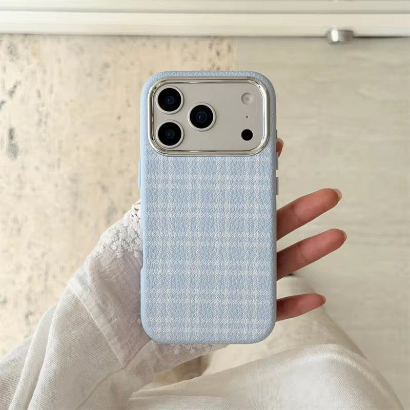 Korean Creative Plaid iPhone Pre-Order Silicone Case