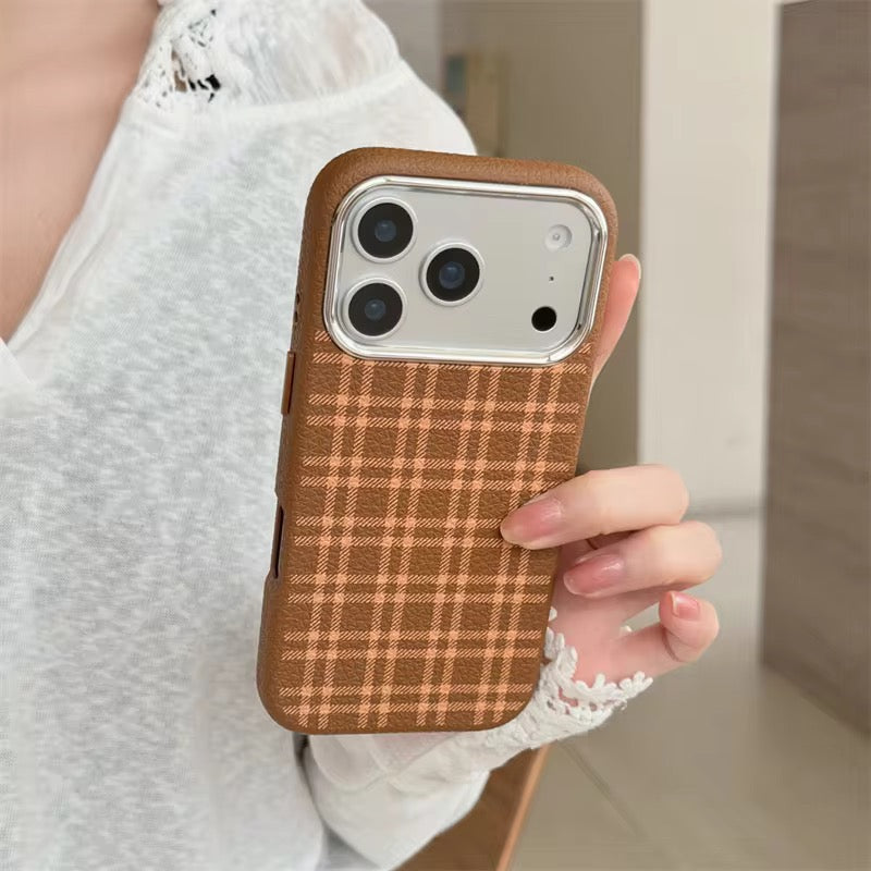 Korean Creative Plaid iPhone Pre-Order Silicone Case