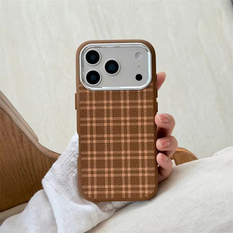 Korean Creative Plaid iPhone Pre-Order Silicone Case