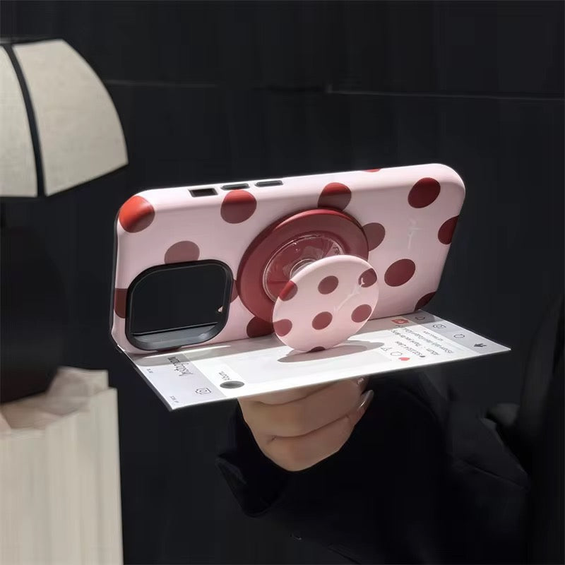 Polka Dots Blue Black Pink Red Magsafe Magnetic Phone Holder iPhone Pre-Order Case