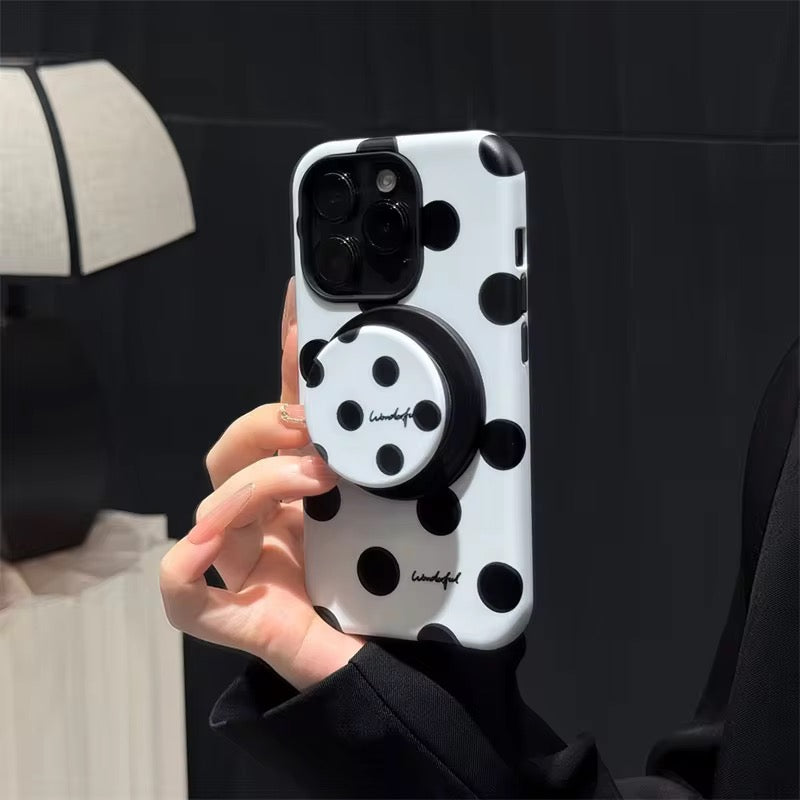 Polka Dots Blue Black Pink Red Magsafe Magnetic Phone Holder iPhone Pre-Order Case