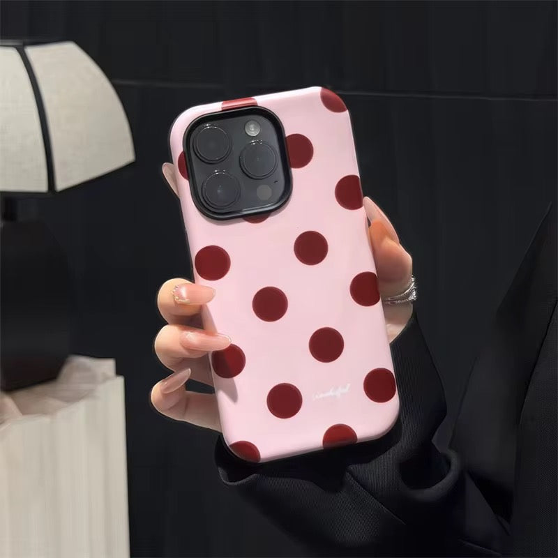 Polka Dots Blue Black Pink Red Magsafe Magnetic Phone Holder iPhone Pre-Order Case