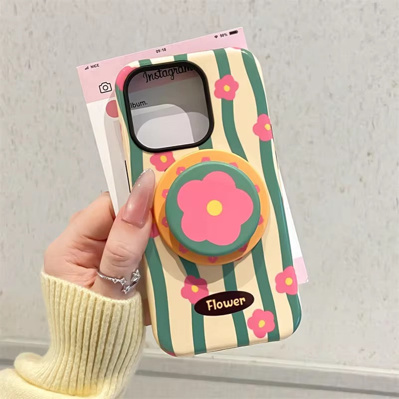 Korean Floral Flower Magsafe Magnetic Phone Holder iPhone Pre-Order Case