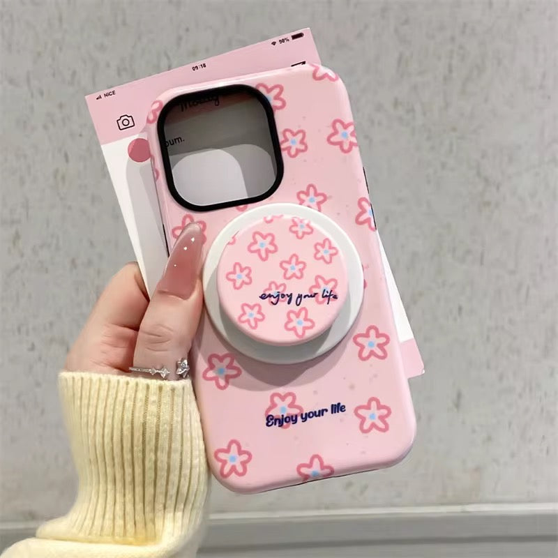 Korean Floral Flower Magsafe Magnetic Phone Holder iPhone Pre-Order Case