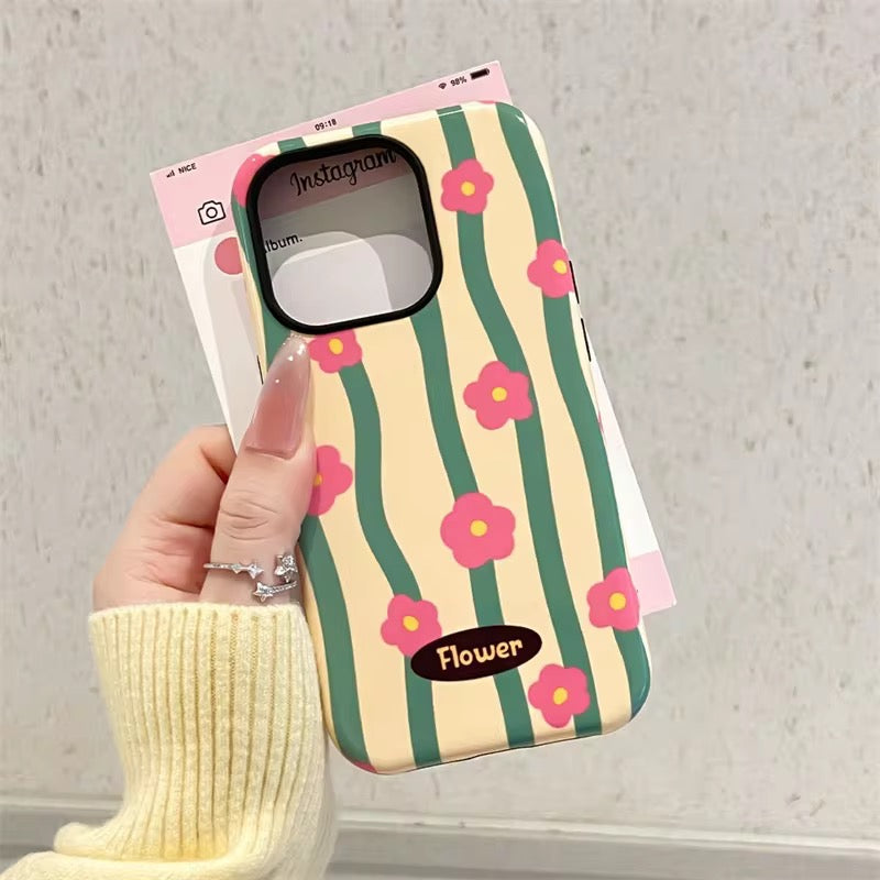 Korean Floral Flower Magsafe Magnetic Phone Holder iPhone Pre-Order Case