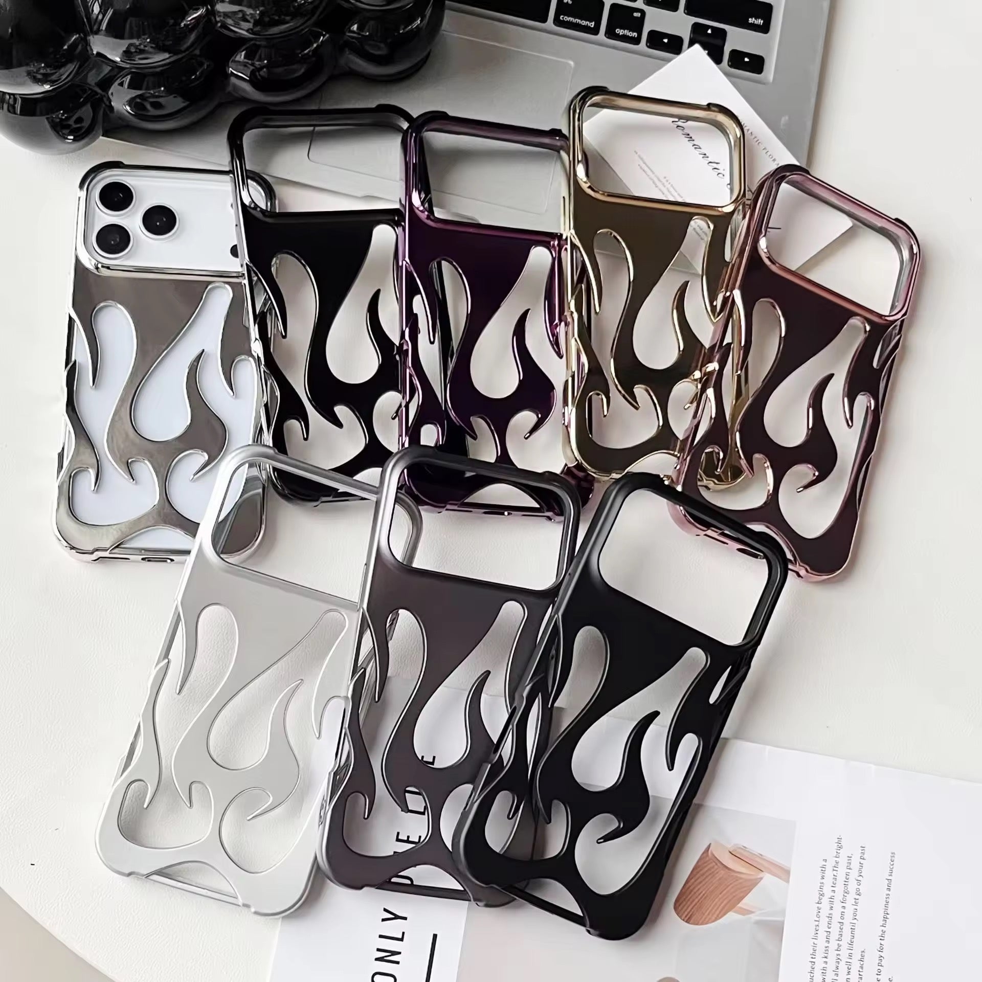 3D Luxury Flame Glossy Pre-Order iPhone Skeleton Designer Bumper Case
