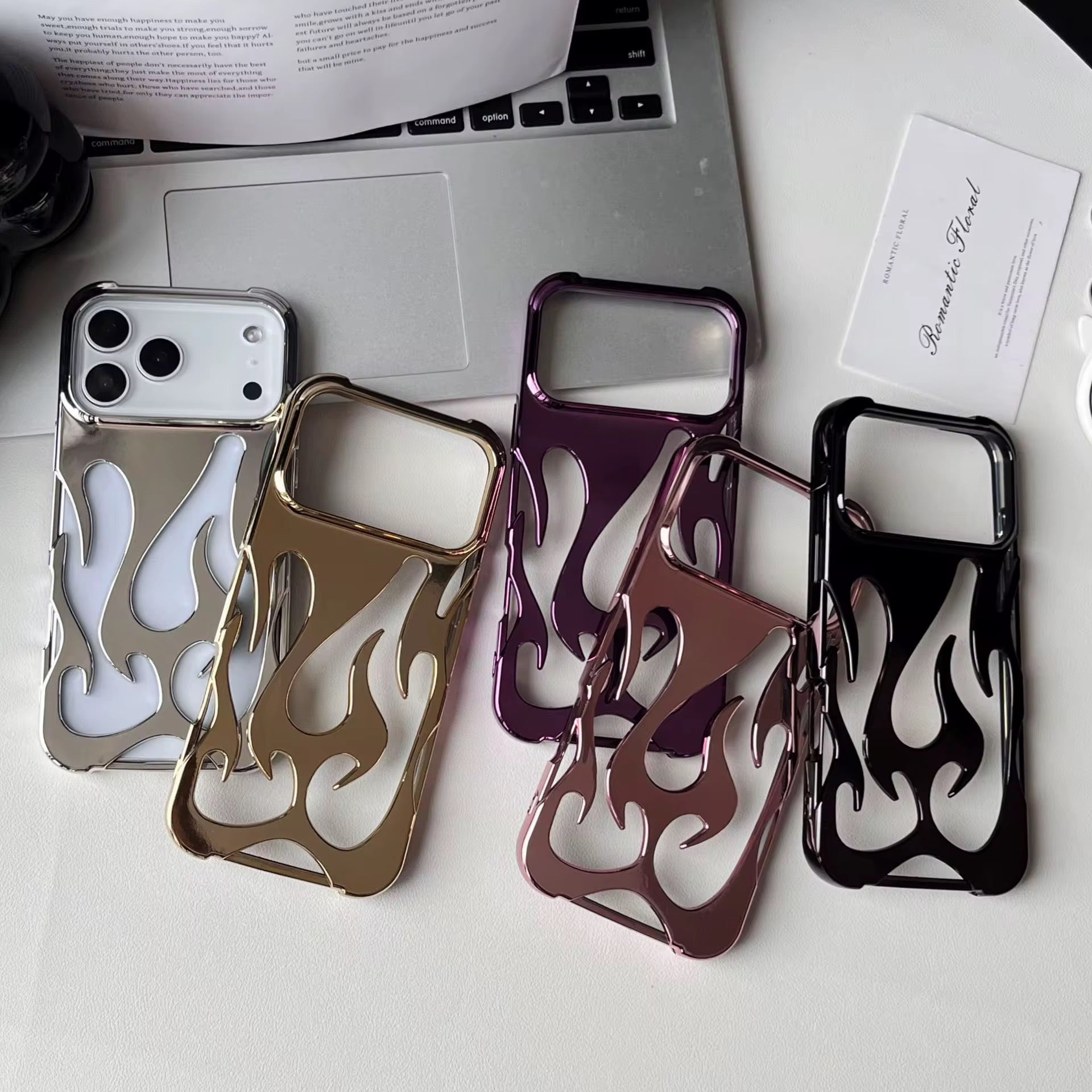 3D Luxury Flame Glossy Pre-Order iPhone Skeleton Designer Bumper Case