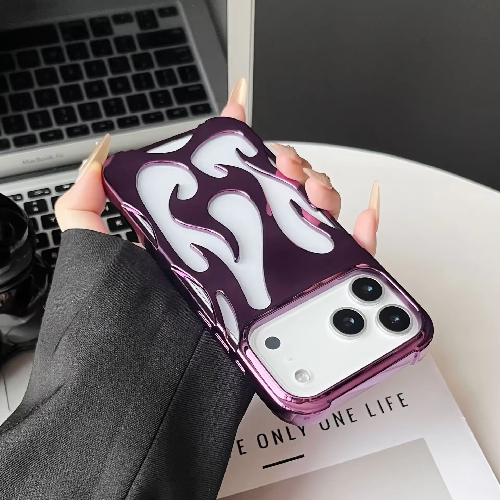 3D Luxury Flame Glossy Pre-Order iPhone Skeleton Designer Bumper Case