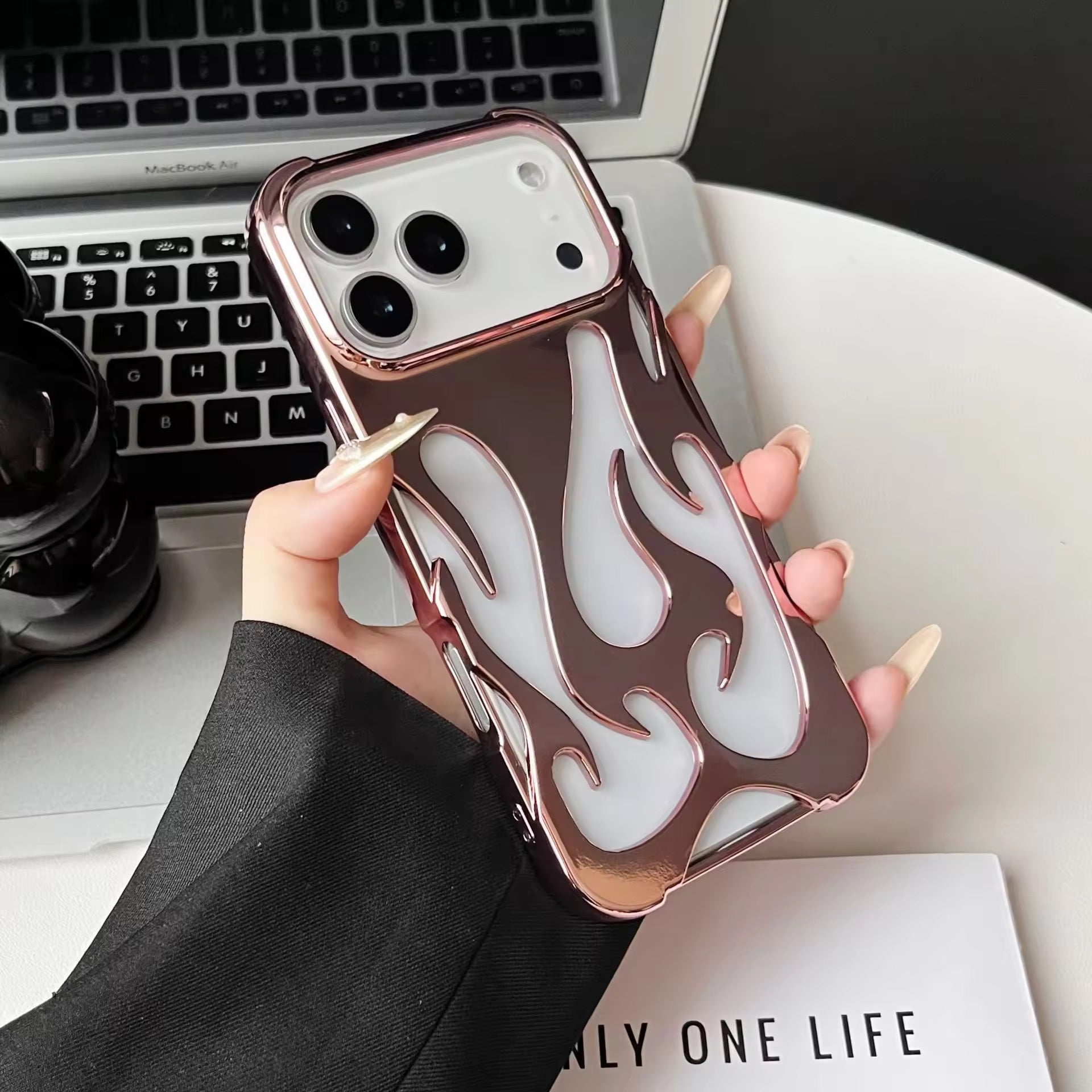 3D Luxury Flame Glossy Pre-Order iPhone Skeleton Designer Bumper Case