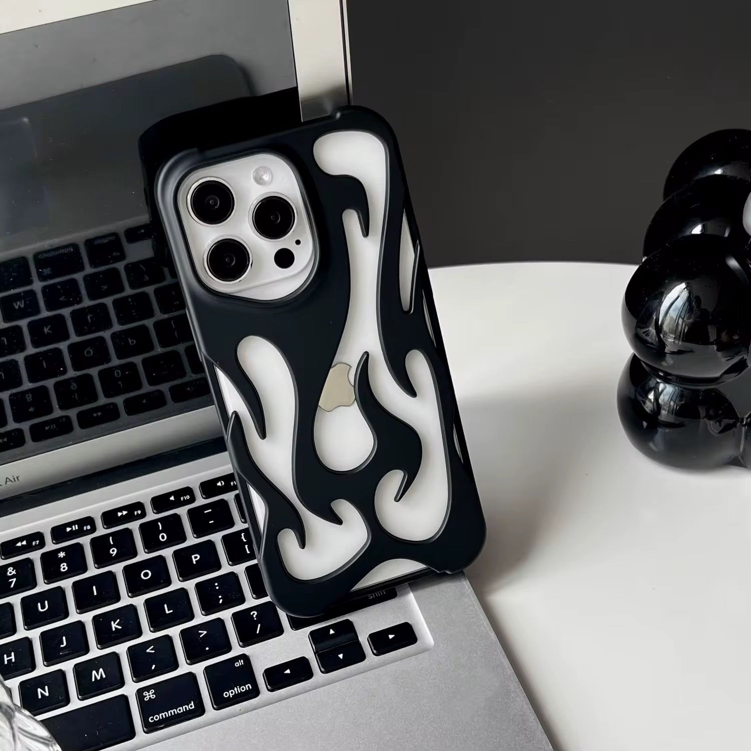 3D Luxury Flame Matte Pre-Order iPhone Skeleton Designer Bumper Case