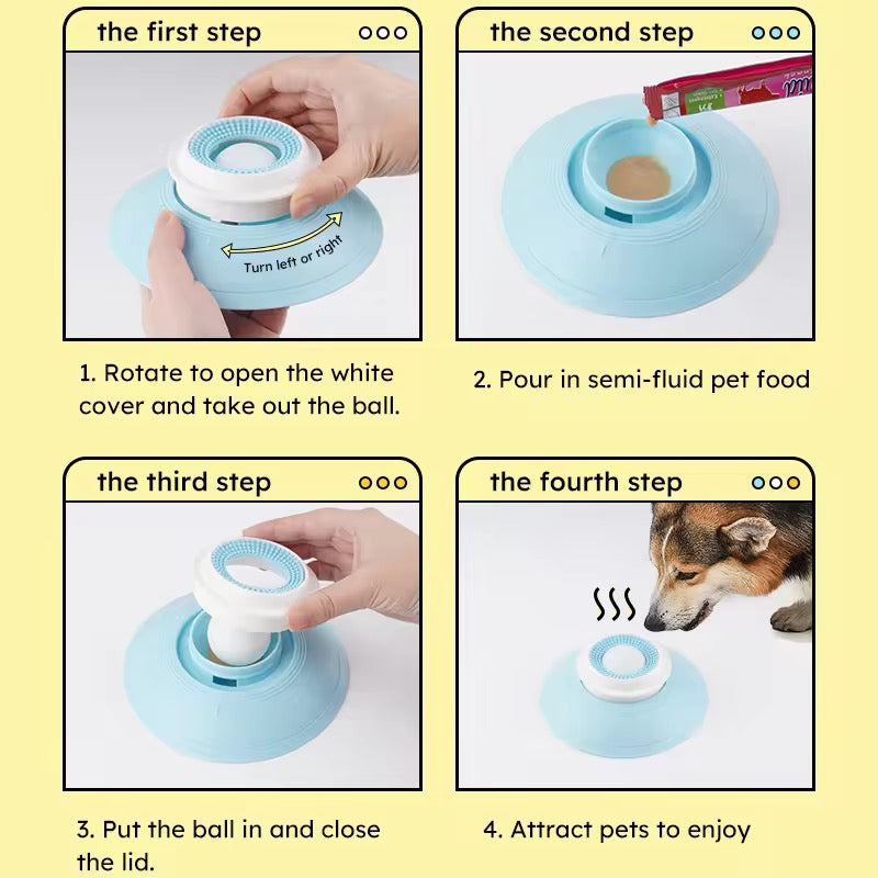 Pet Anti-Tipping Slow Feeding Pre-Order Dog Cat Licking Fun Feeder Bowl