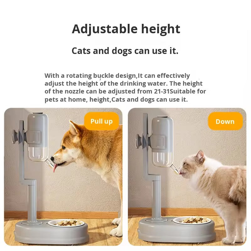 Pet Dog Cat 2 in 1 Pre-Order Multifunctional Feeding & Water Station With Ceramic & Stainless Steel Bowl