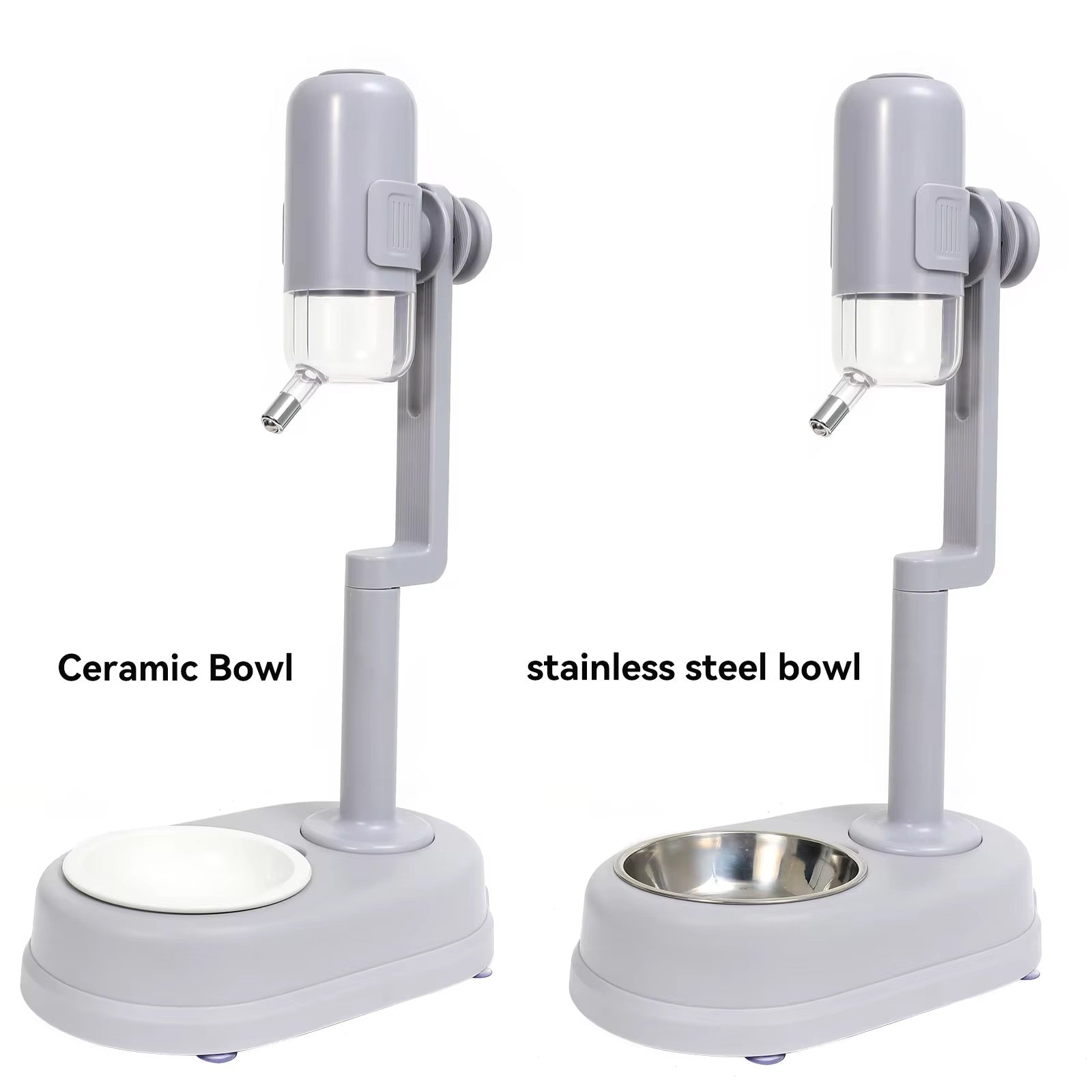 Pet Dog Cat 2 in 1 Pre-Order Multifunctional Feeding & Water Station With Ceramic & Stainless Steel Bowl