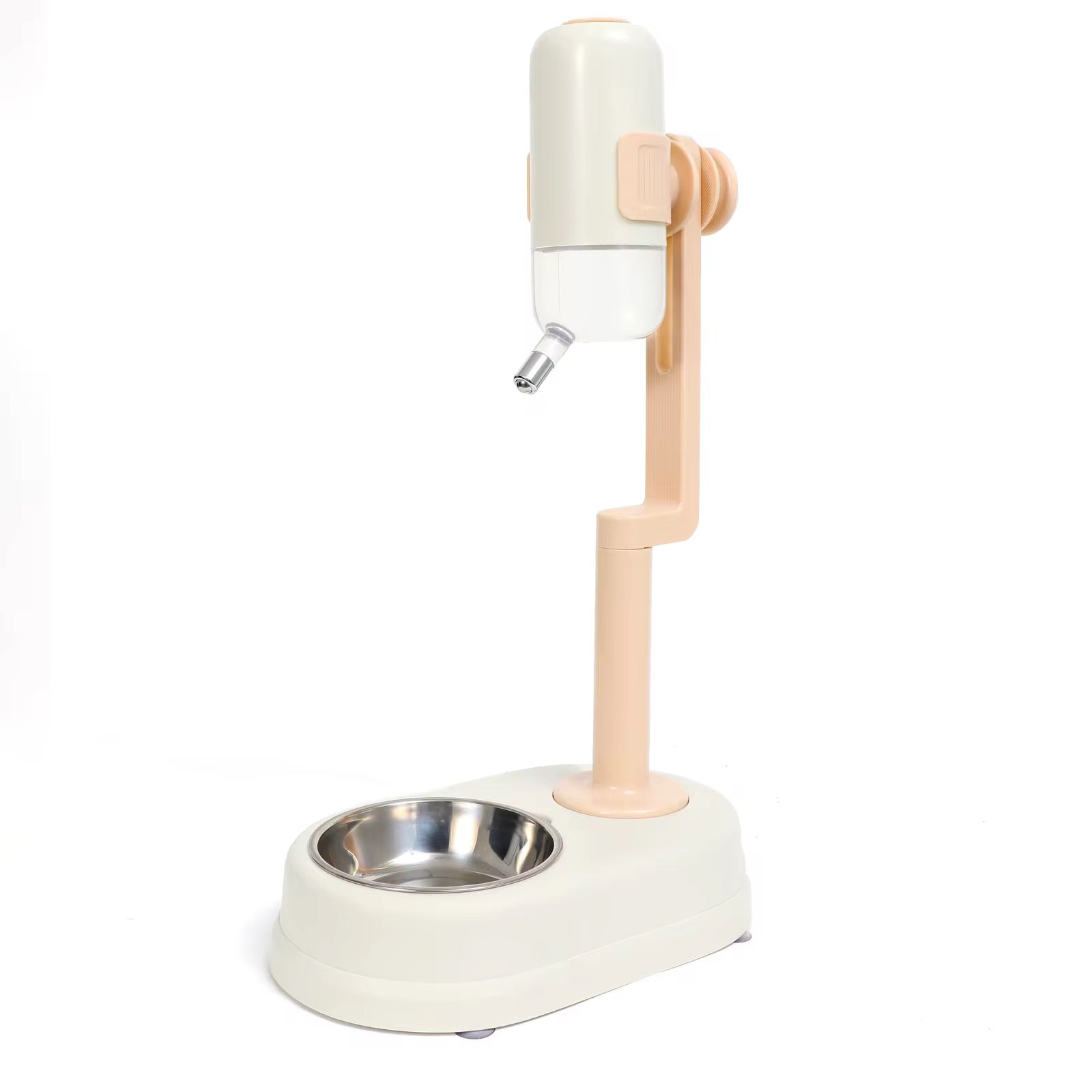 Pet Dog Cat 2 in 1 Pre-Order Multifunctional Feeding & Water Station With Ceramic & Stainless Steel Bowl