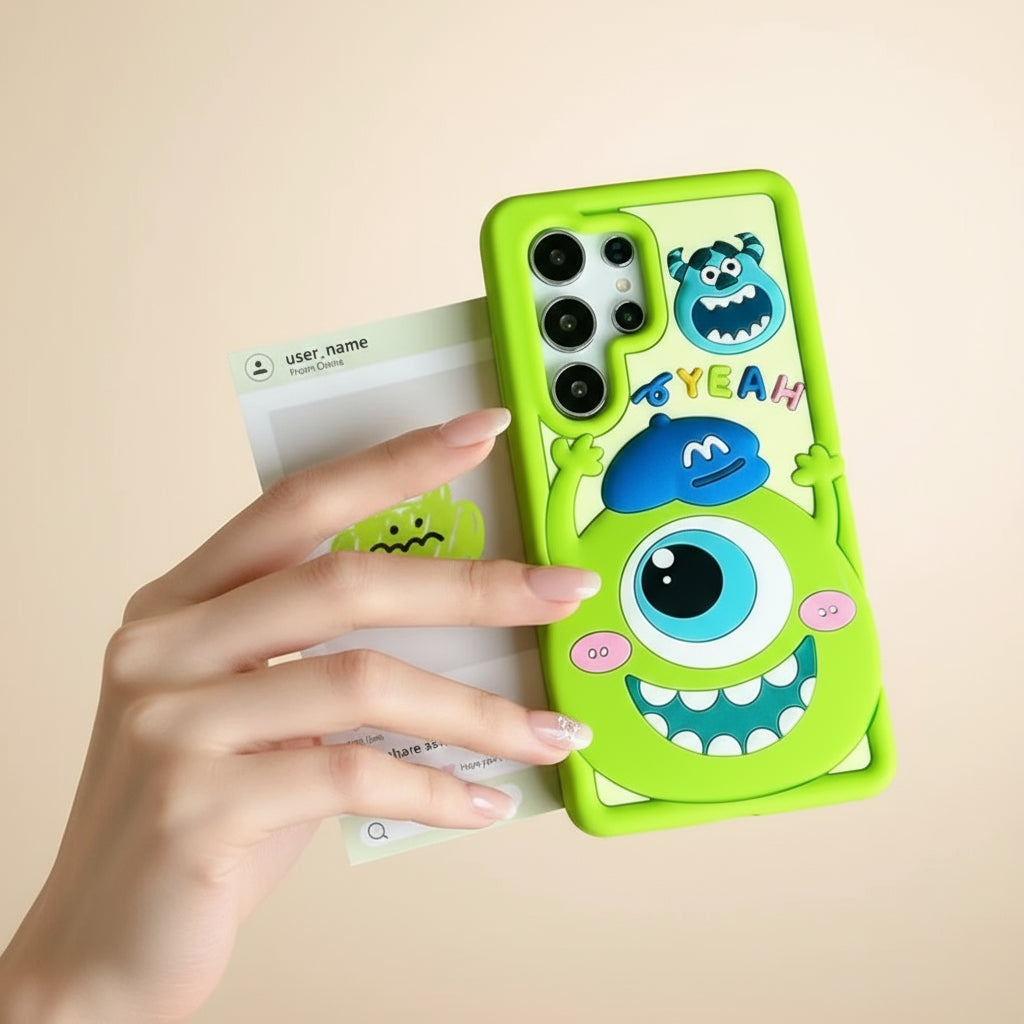 3D Samsung Green Eye Monster Edition Rubber Silicone Case