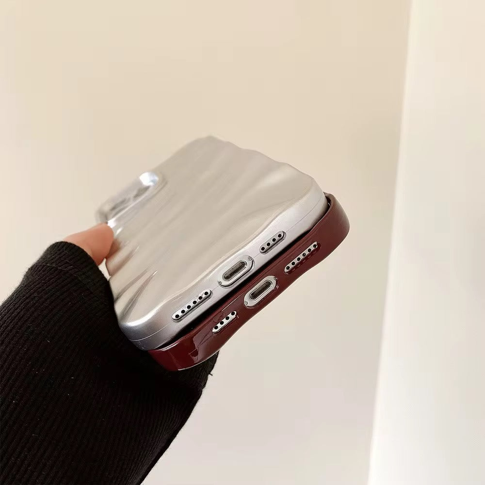 Maroon Glossy Textured Pre-Order Soft Silicone iPhone Case