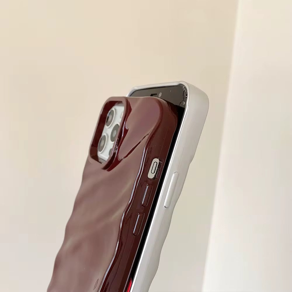 Maroon Glossy Textured Pre-Order Soft Silicone iPhone Case