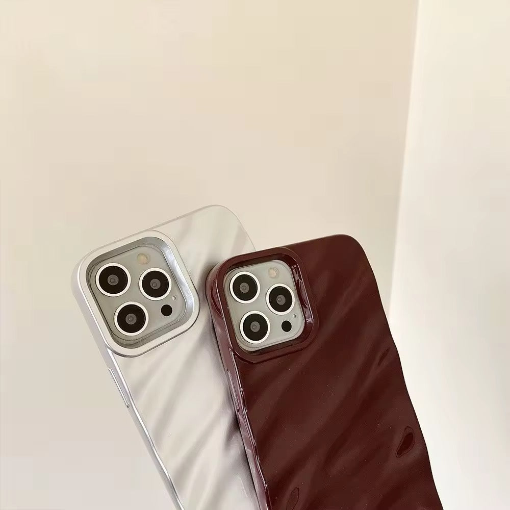 Maroon Glossy Textured Pre-Order Soft Silicone iPhone Case