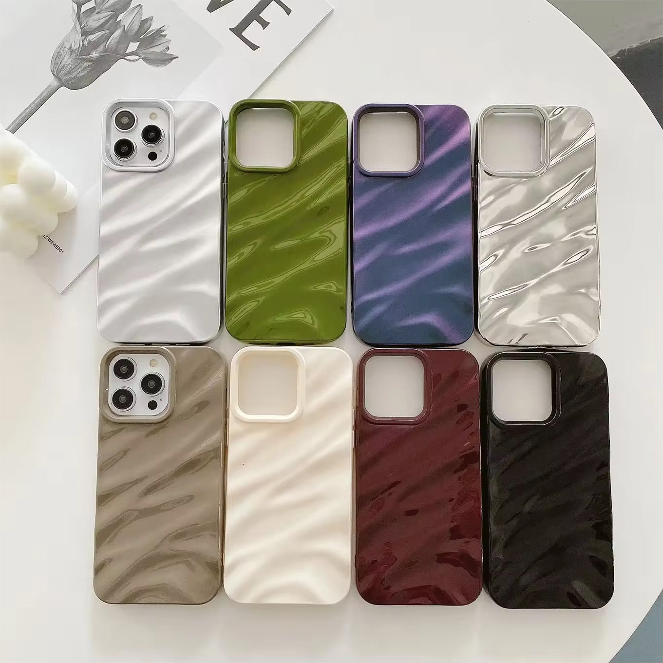 Maroon Glossy Textured Pre-Order Soft Silicone iPhone Case