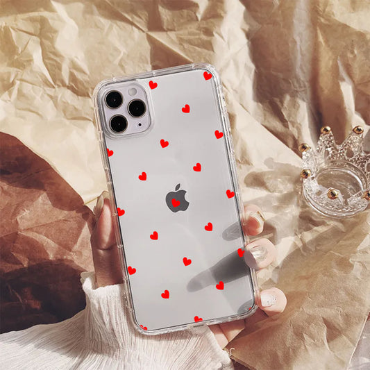 Red Heart Clear Transparent Custom Slim Soft Cases