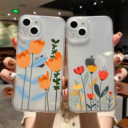 Floral Clear Transparent Custom Slim Soft Cases