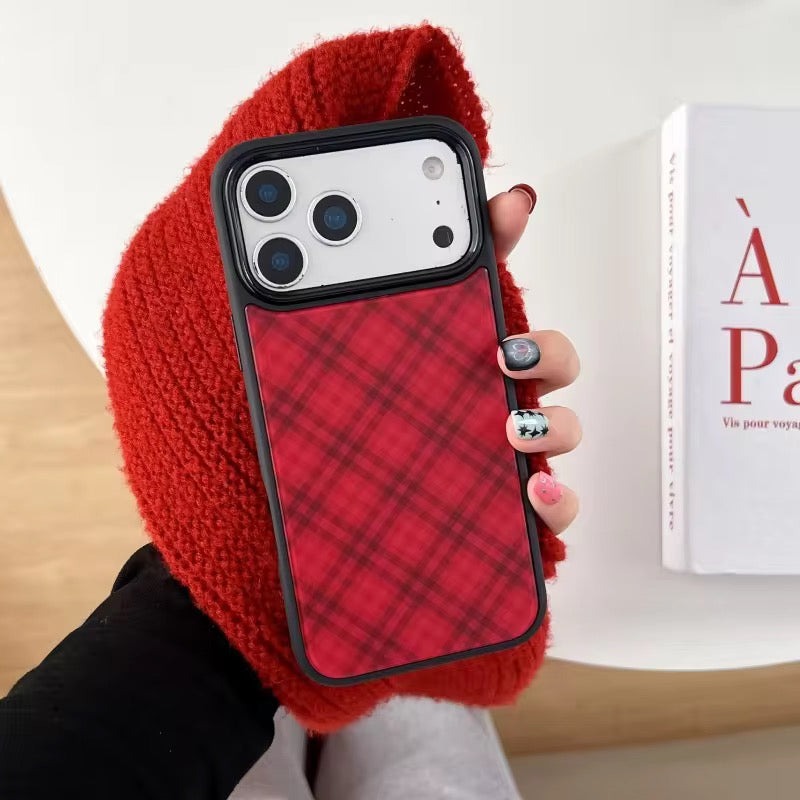 Checks Plaid High-Quality Trendy Magnetic Black Bumper iPhone Pre-Order Case