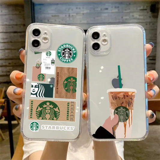 Coffee Branded Clear Transparent Custom Slim Soft Cases