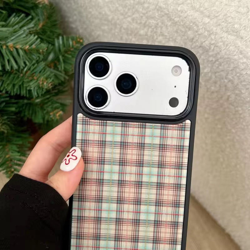 Checks Plaid High-Quality Trendy Magnetic Black Bumper iPhone Pre-Order Case