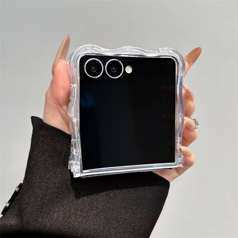 Colorful Floral Wavy Edge Bumper Lanyard Chain Samsung Z Flip Pre-Order Case