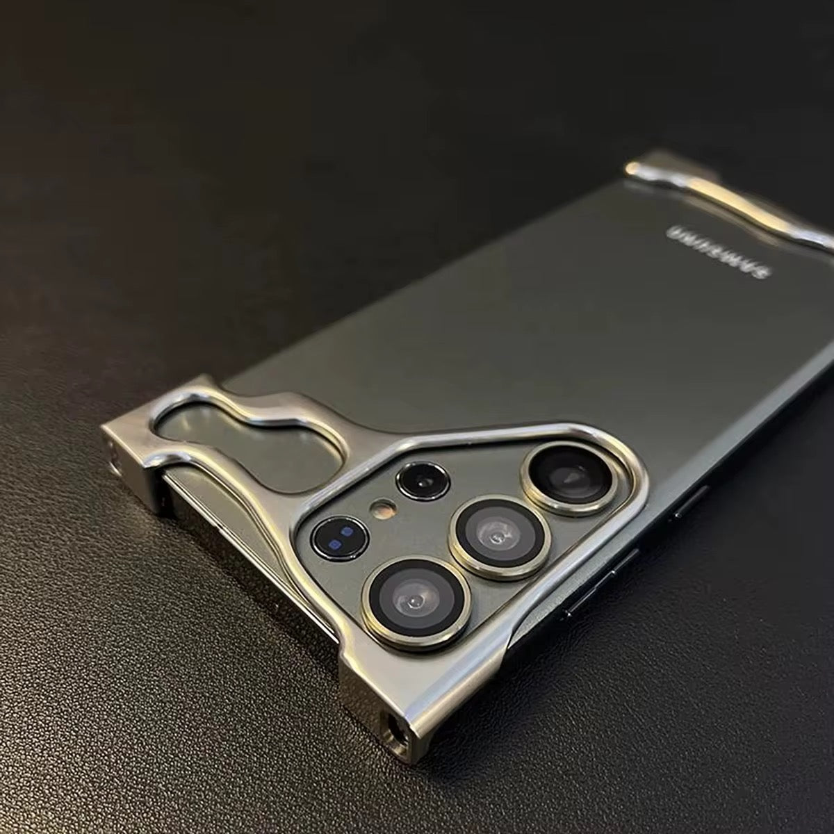 Premium Skeleton Luxury Samsung Samsung Sleek Aluminium Metal Bumper Case With Camera Lens Protection