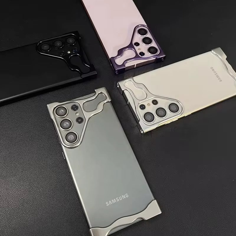 Premium Skeleton Luxury Samsung Samsung Sleek Aluminium Metal Bumper Case With Camera Lens Protection