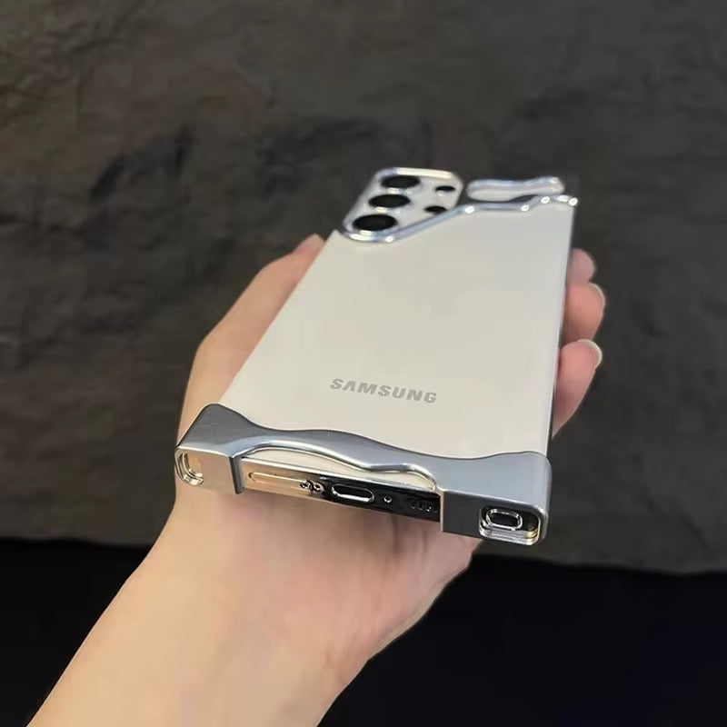 Premium Skeleton Luxury Samsung Samsung Sleek Aluminium Metal Bumper Case With Camera Lens Protection