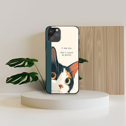 Eyes On You  Cats Custom Glossy Metal Bumper Case